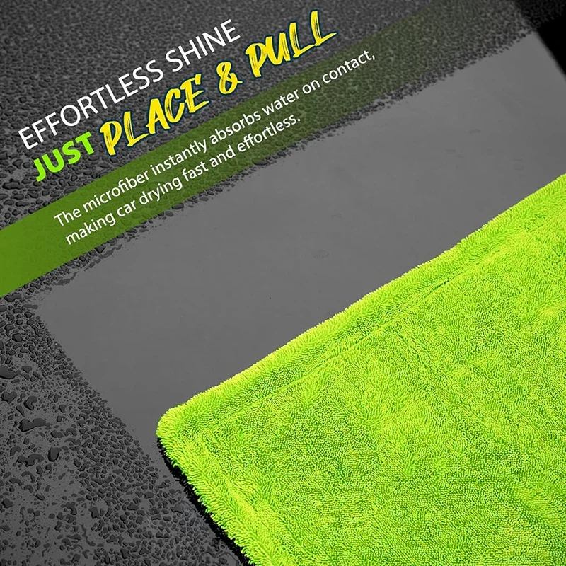 منشفة تجفيف شاحنة SUV كاملة الحجم 1400GSM من الألياف الدقيقة على الوجهين، تكنولوجيا الغزل الملتوي، عالية الامتصاص ومقاومة للخدش #4