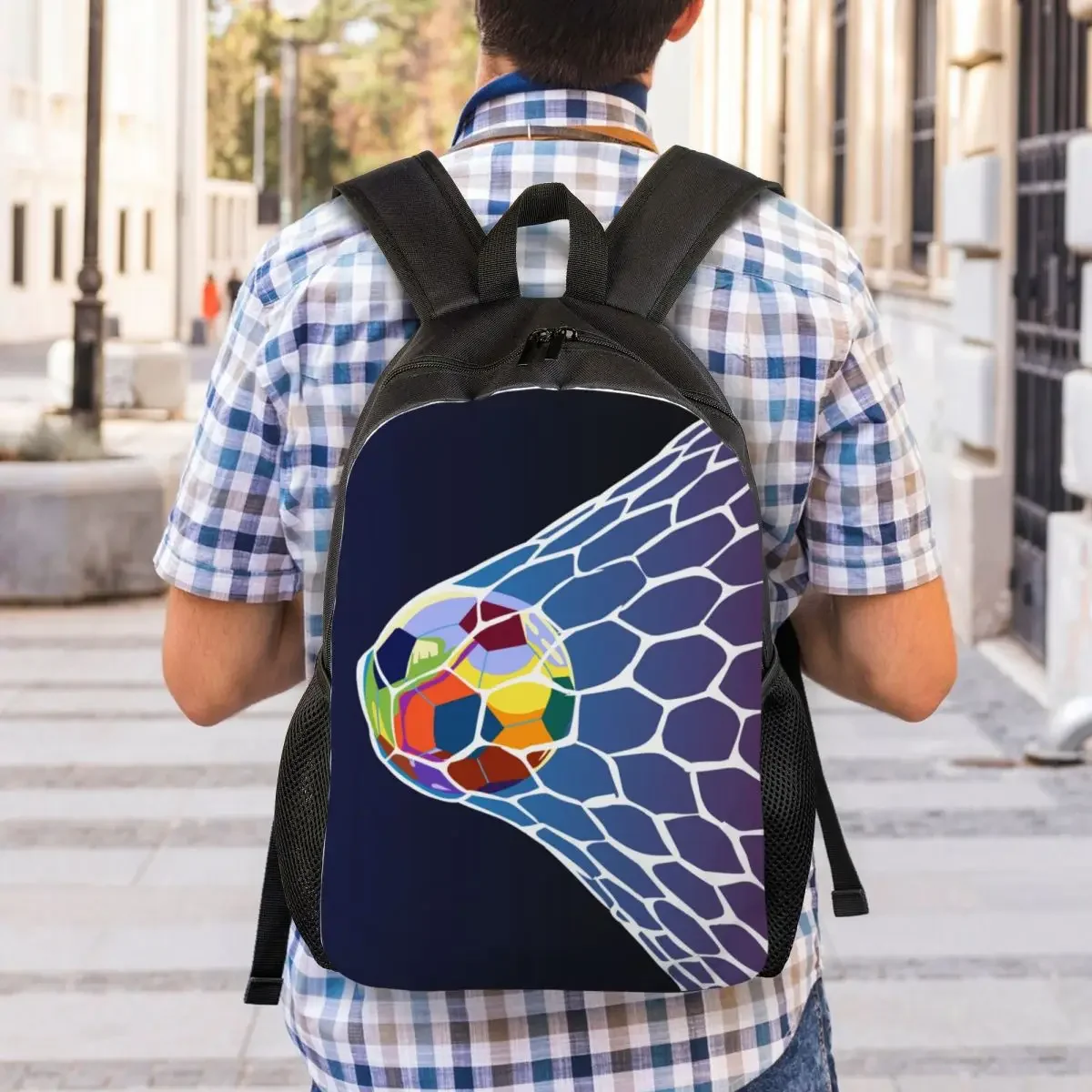 Custom Football Goal Backpacks for Men Women Waterproof College School Sports Lover Soccer Balls Bag Print Bookbag