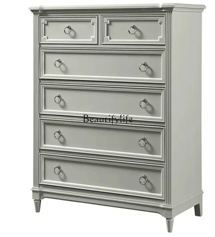 

1PJ12PJ12American light luxury 5 chest cabinet retro solid wood vertical cabinet bedroom storage cabinet