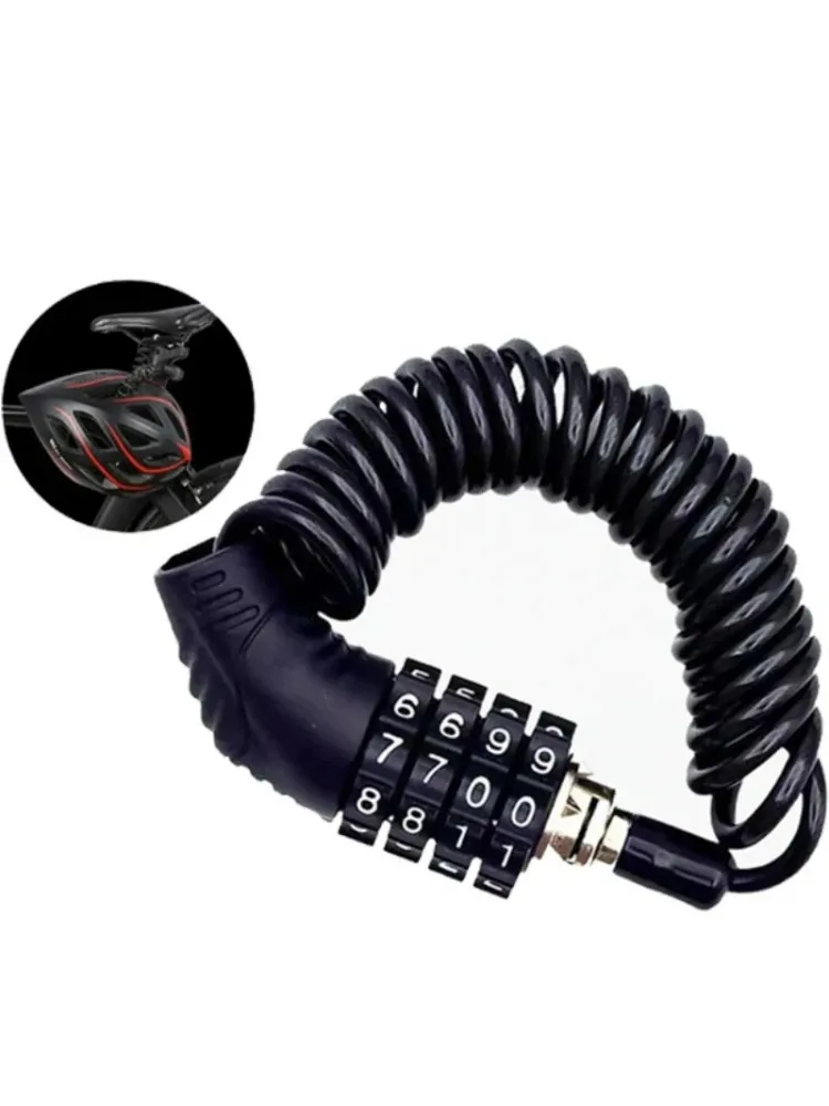 AliExpress NONE Motorcycle Bicycle Anti-Theft Chain 4-Digit Password Resettable Combination Helmet Lock Safety Portable Cable Lock Wire Rope