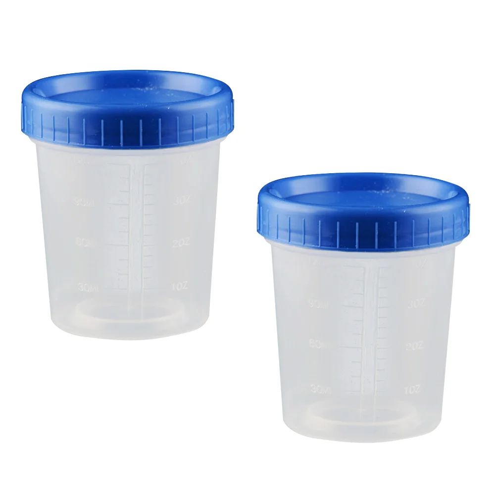 

25pcs 120ml Disposable Plastic Measuring Cups with Lid Transparent Specimen Cup disposable measuring cups