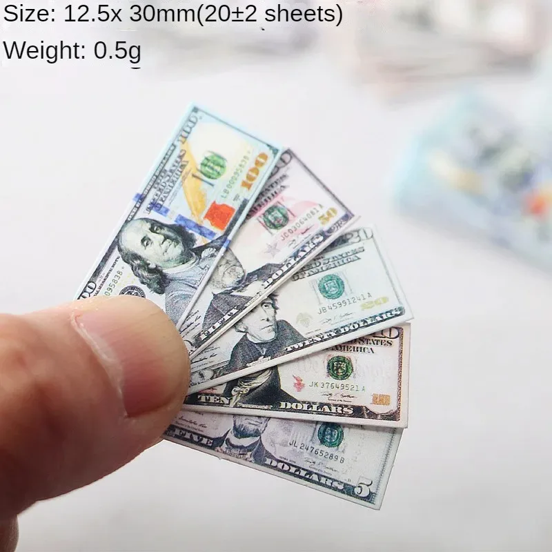 10PCS Mini Miniature Model Simulation Paper Currency BJD Dollhouse Decoration Accessories Suitable for 1:12 Doll Houses