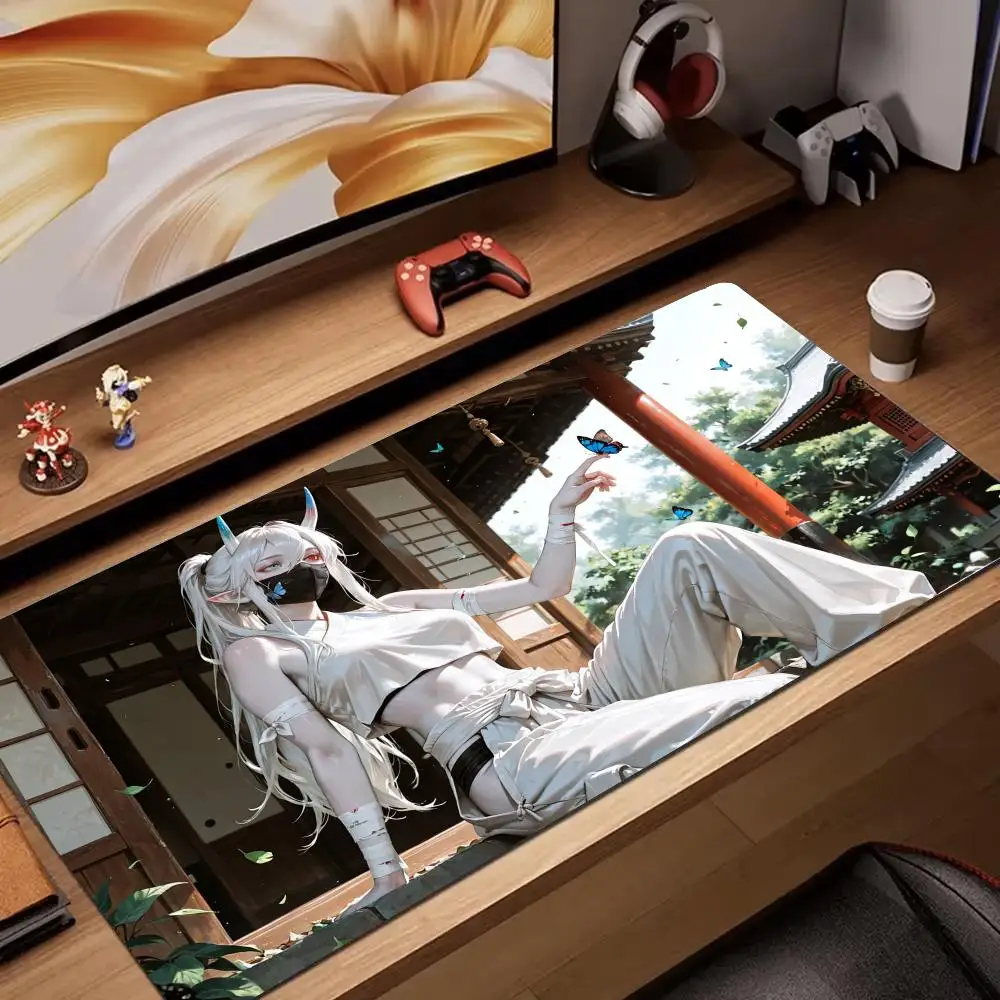 

Sexy female samurai anime Mouse Pad rubber anti-slip Desk Mat pc accessories Gaming mat keypad expansion mousepad office pad
