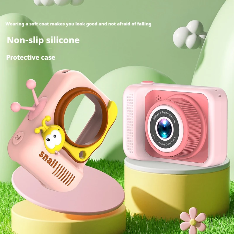 New Mini Cartoon Little Snail Children's Camera Take Photos and Videos High Quality Digital Camera 4k Video Cameras HD Footage