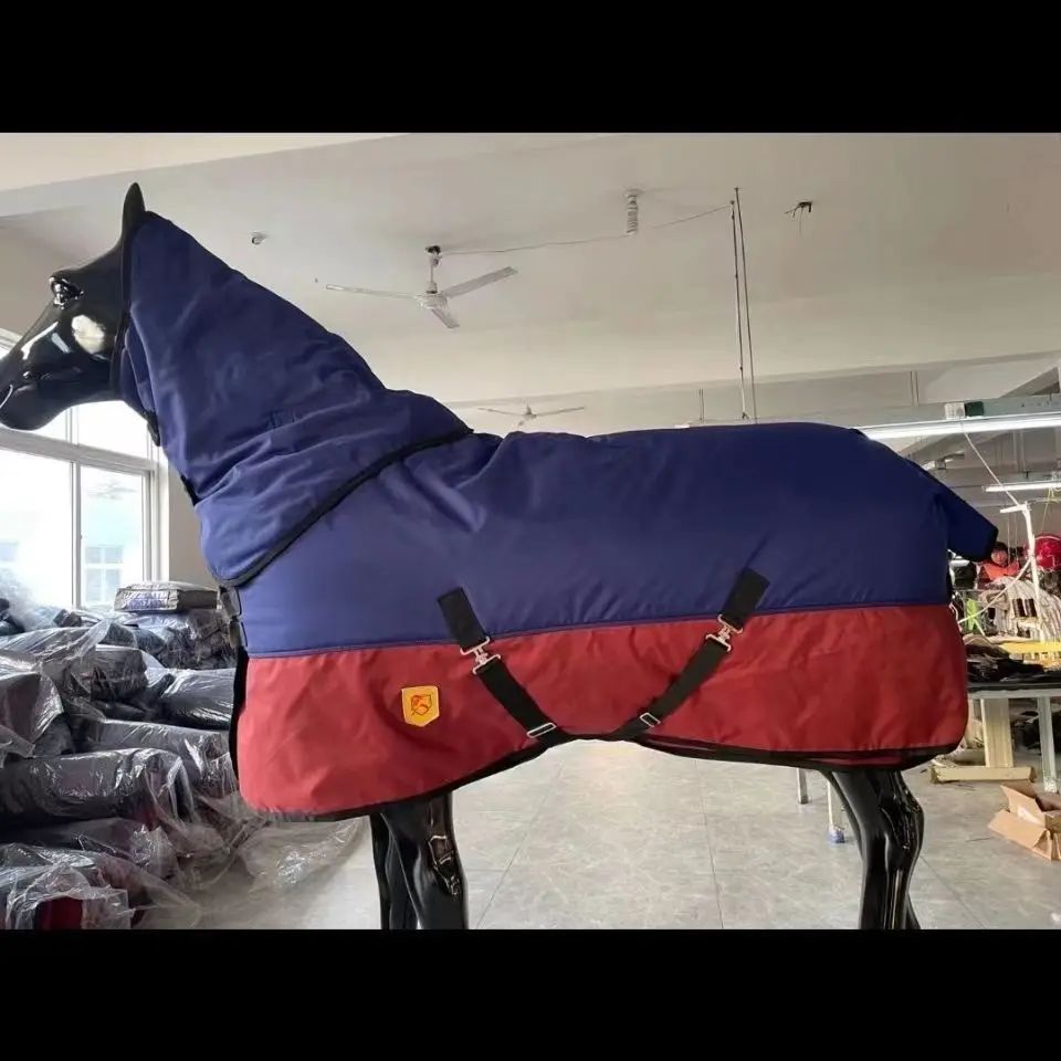 2024 New Waterproof Horse Rugs Turnout Blanket Winter Warm Cotton Sheet Neck Warmer Harness Cover Horse Equipment Accessories