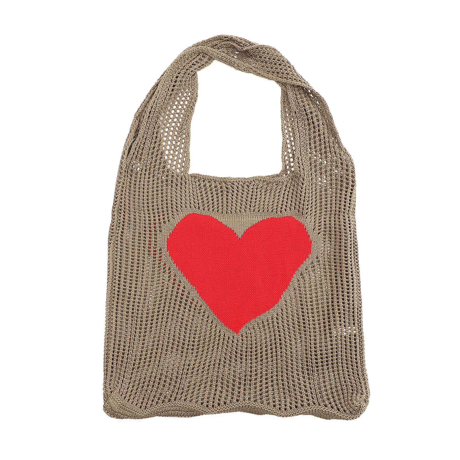 

Cute Tote Bag Mesh Storage Woven for Women Shopping Reusable Grocery Bags Knitting Groceries