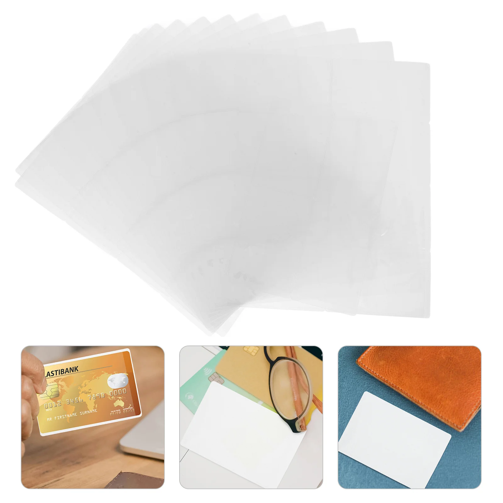 Custodia per carte da 100 pezzi Custodia protettiva per porta carte trasparente in PVC per carte di credito Assicurazione aziendale Maniche per carte