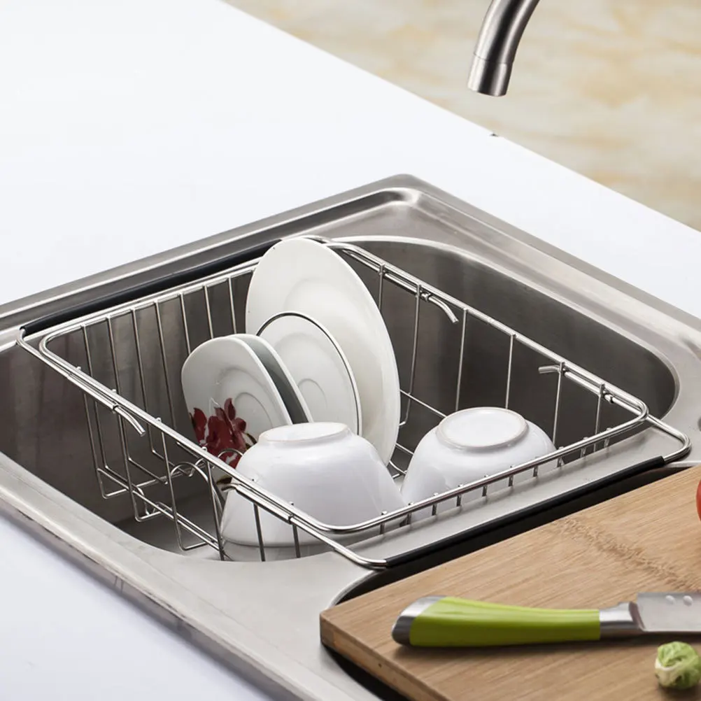 

Sink Strainer Basket Extendable Drain Basket Kitchen Essentials Dish Drying Rack Over Sink Colander Kitchen Essentials
