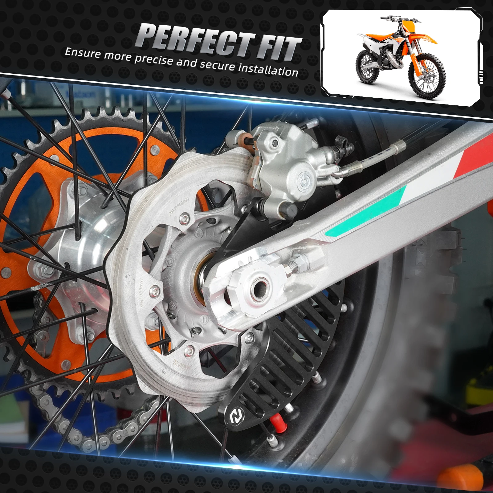 NICECNC For 2024 2023 GasGas EC 300 EC 250 EX EC MC 125 250 300 450F 350F 250F 2022 2021 Motorcycle Rear Brake Disc Guard Cover - view 6