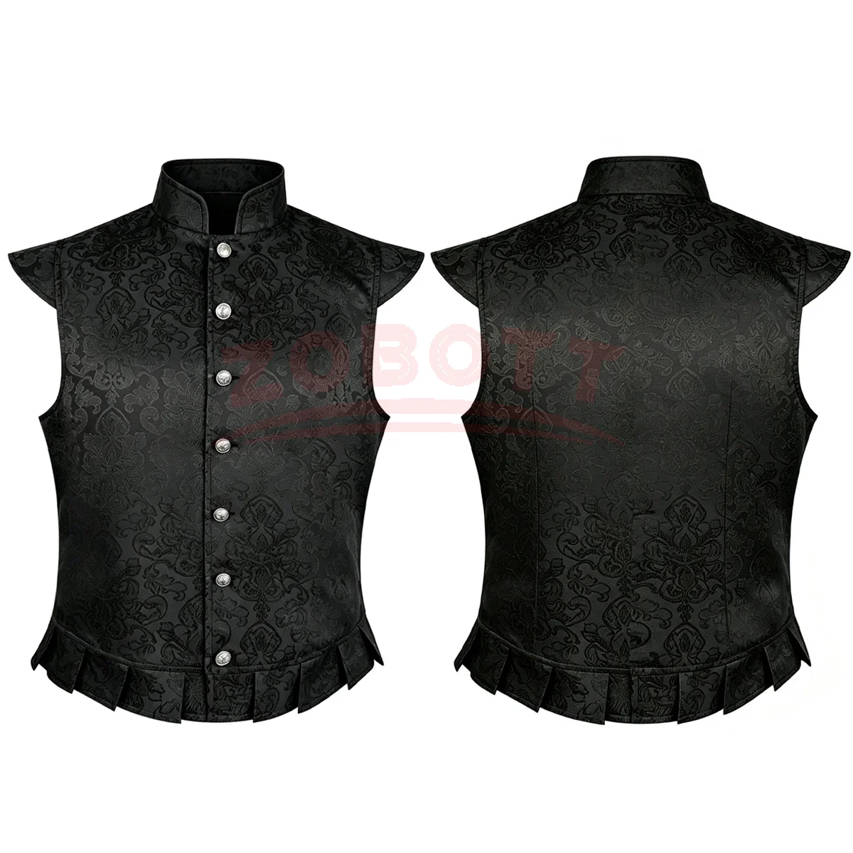 Herren Vintage Viktorianische Anzugweste Ärmellos Schmal Geschnitten Jacquard Paisley Weste Cosplay Steampunk Weste Halloween Cosplay Kostüme