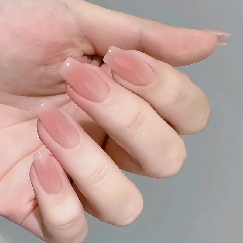 30Pcs Wearable Press On Fake Nails Nail Tips Nails Art Extension Tools Blush Color Fake Nails Removable False Nails