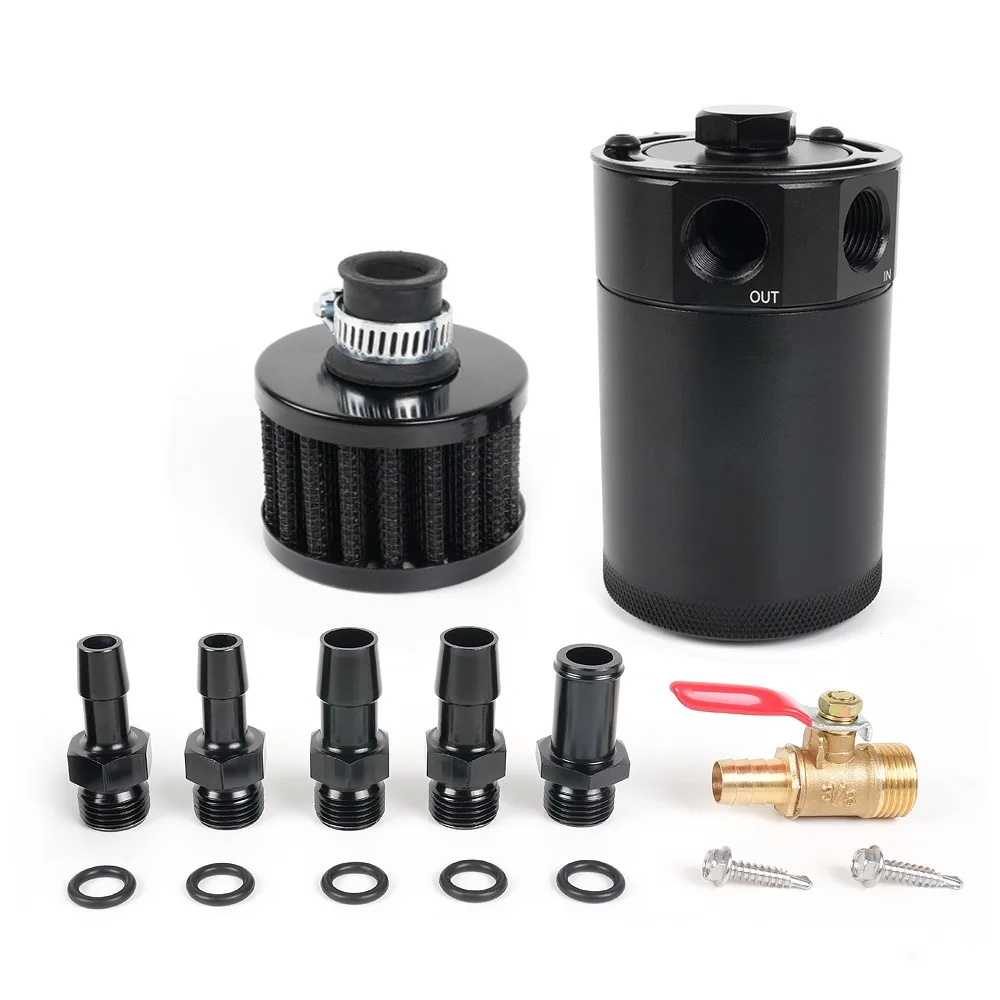 

Dual-Port Oil Catch Can with Breather Air Filter Oil-Air Separator Filter Car Modification Accessories