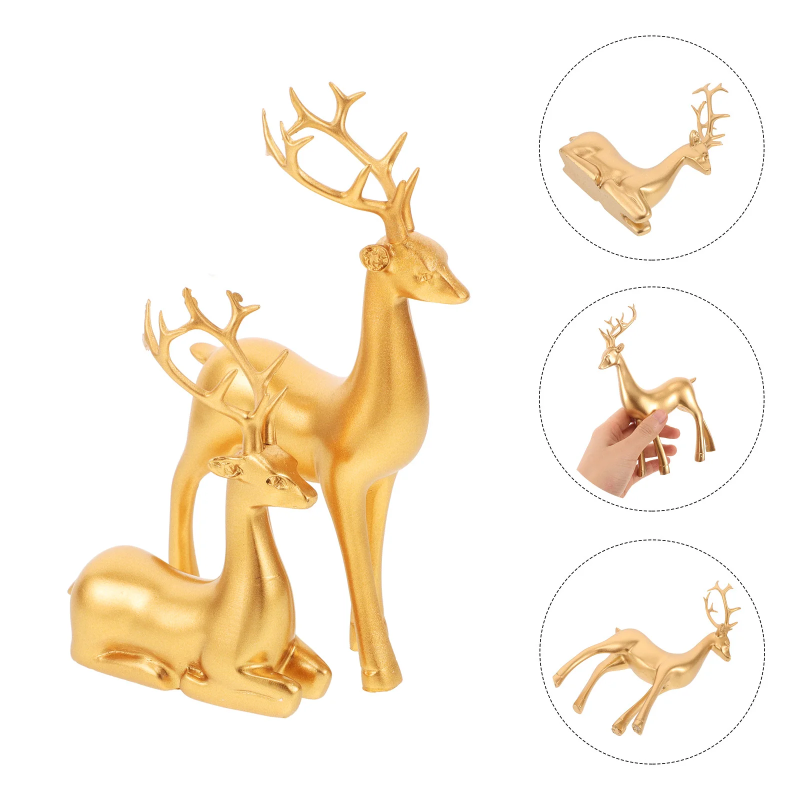 

2Pcs Resin Elk Ornaments Unique Deer Statues for Bedroom Study Living Room Christmas Decor Tabletop Desktop Holiday Display