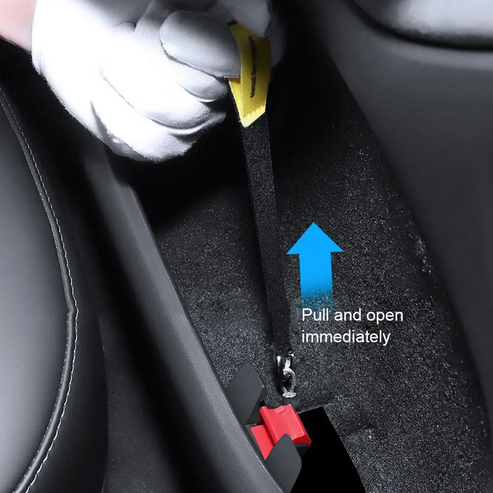 2pcs Rear Door Emergencies Safety Pull Rope For Tesla Model3/Y Mechanical Switch Handle Emergency Puller Button Car Accessories