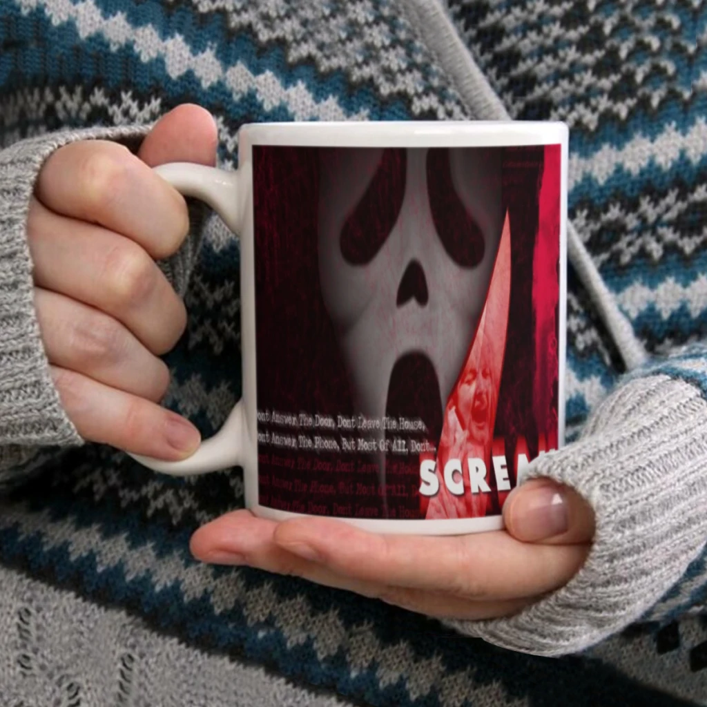 

S-SCREAM Classic Horror Movie 11oz Afternoon Tea Mug Multifunctional Ceramic Coffee Mug Porcelain Coffee Cup Drinking Cup