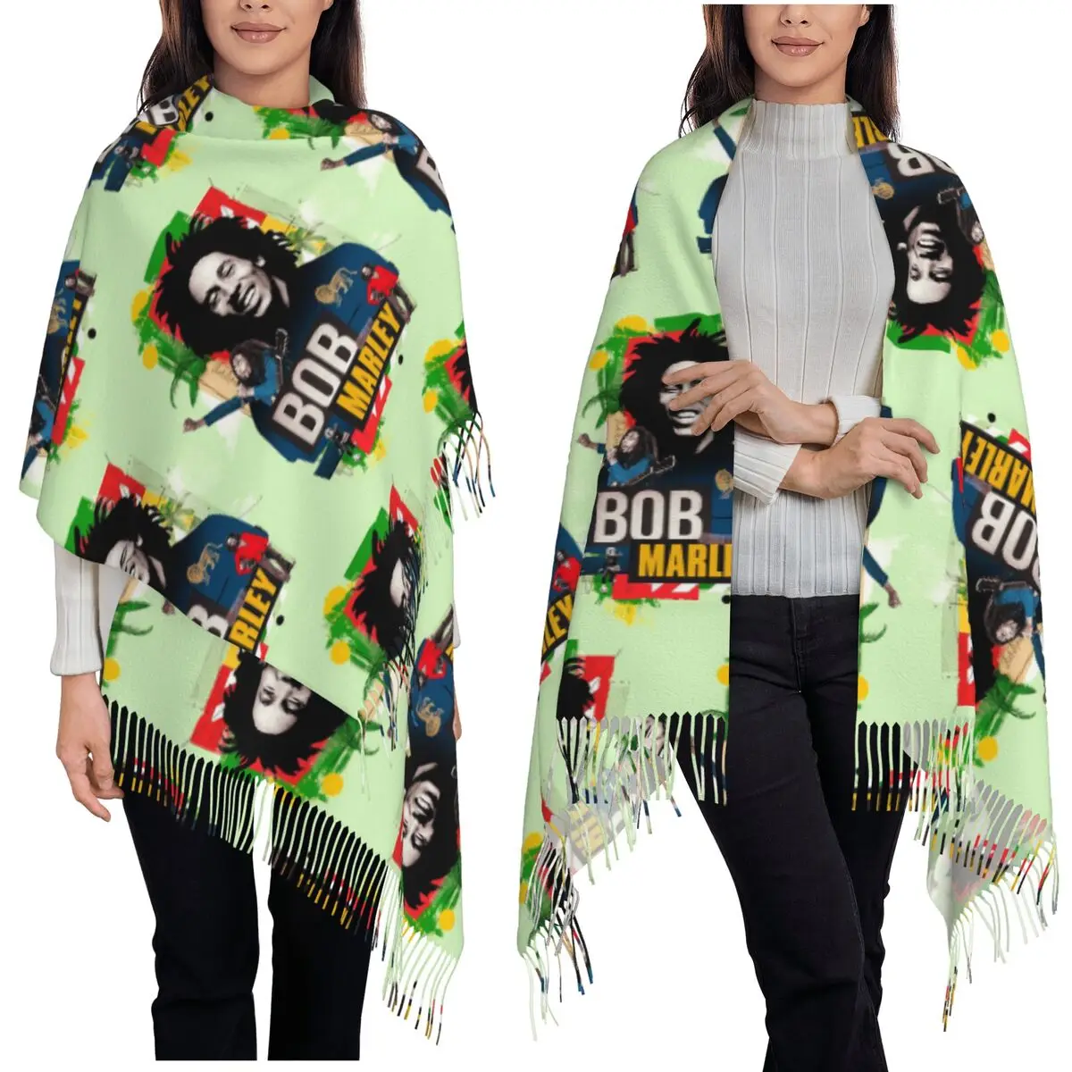 

Боб Марли певец регги шарф шарфы с кисточками женские мягкие теплые шали и накидки длинная осенне-зимняя шаль накидка