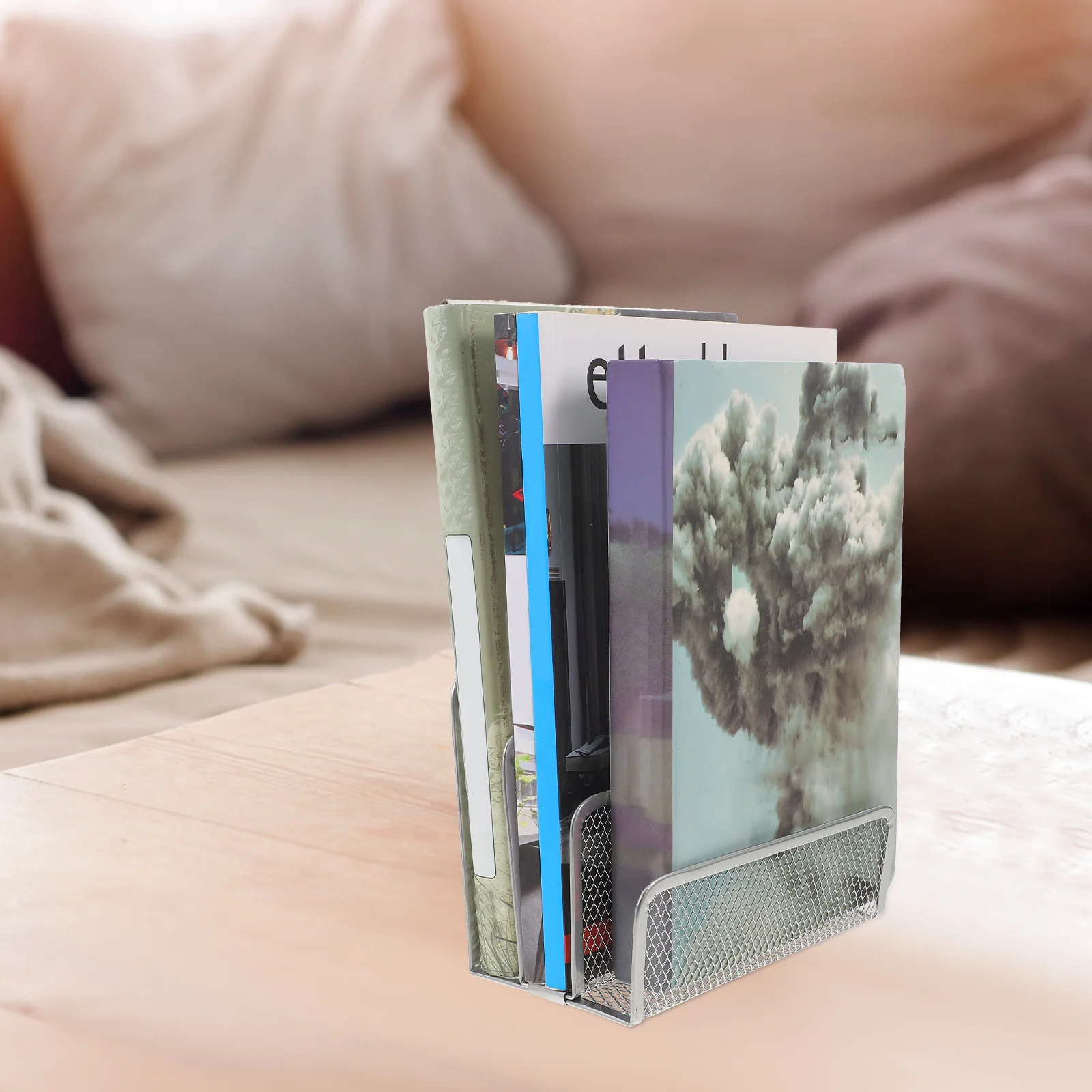 1 قطعة سطح المكتب المعدني رف الكتب المنظم لمكتب المنزل غرفة الدراسة سطح المكتب تخزين الرف حامل الملفات قوس مكتب المنظمون