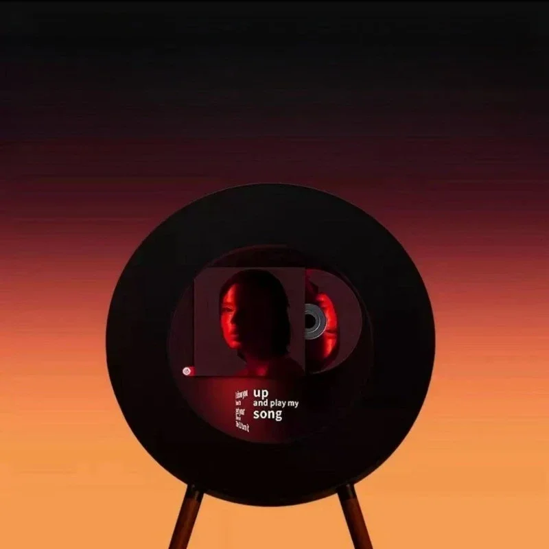 R1 record lyrics speaker vinyl floating subtitles bluetooth stereo home living room stereo denmark