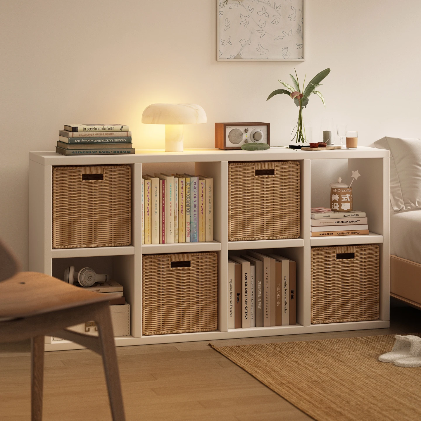 

Wrought iron bookshelf Floor-to-ceiling shelf Integrated against the wall Kalek lattice cabinet Living room Free combination Chi