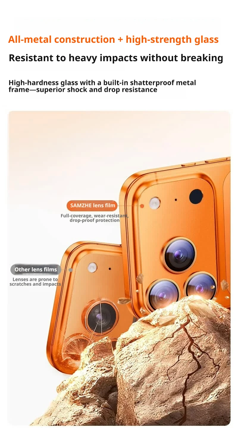 SAMZHE All-in-One Metall-Objektivschutz für Apple iPhone 17 Pro Max, Vollflächiger Kameraschutzfilm für iPhone 17Pro Rückkamera – Detail 5