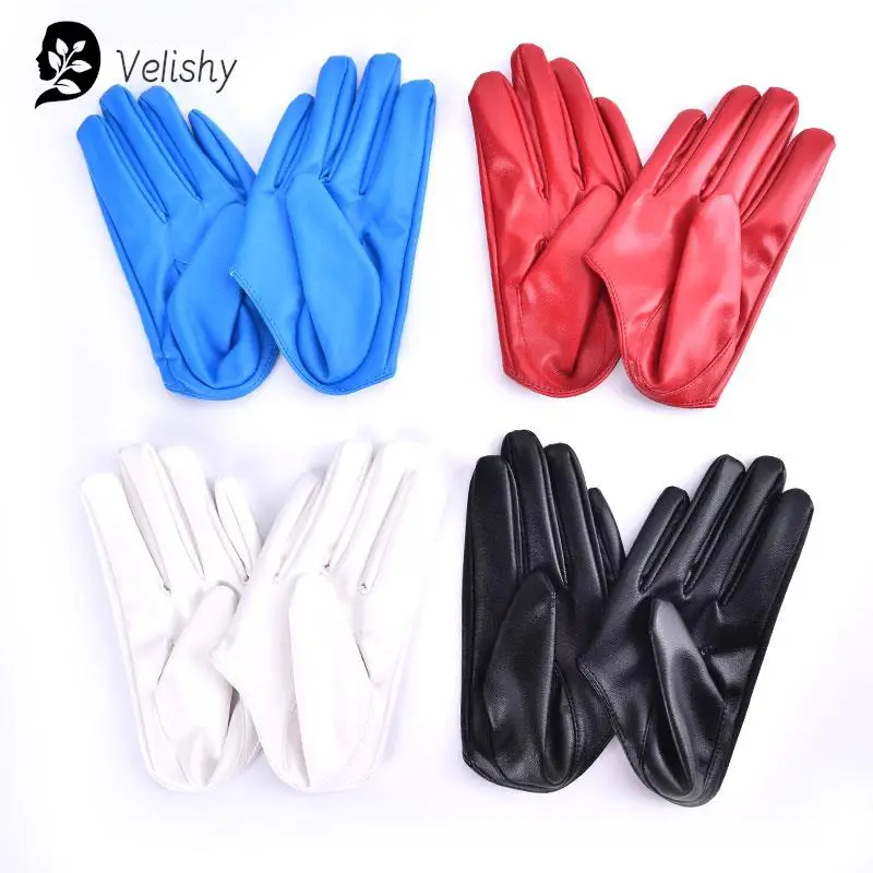 New Design Sexy Leather Gloves for Women Half Palm PU Leather Gloves Party Show