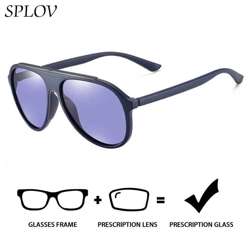 

SPLOV Polarized Prescription Sunglasses Fashion Double Bridge Frames Large Frame Design Customized Prescription Glasses