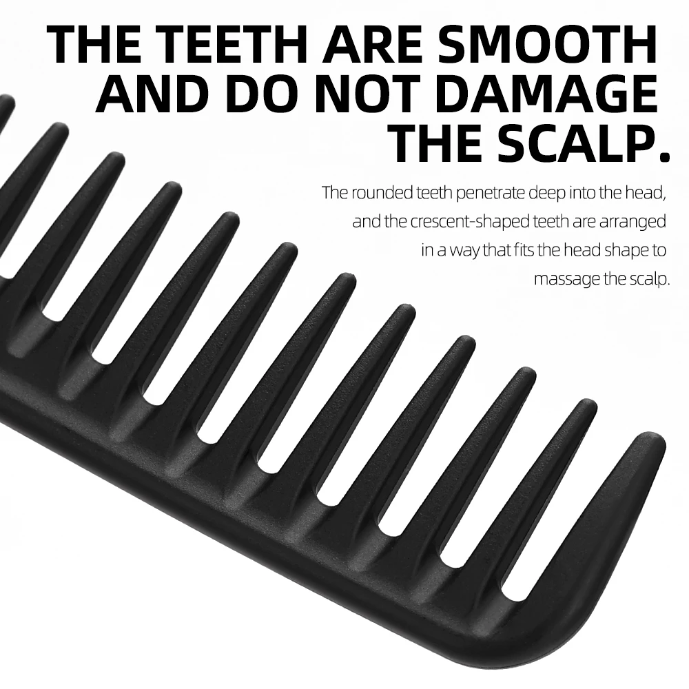 Professional Styling Comb, Thickened Wide Tooth Heat Resistant Detangling Tool, Portable Barber Hairstyling Salon Tool
