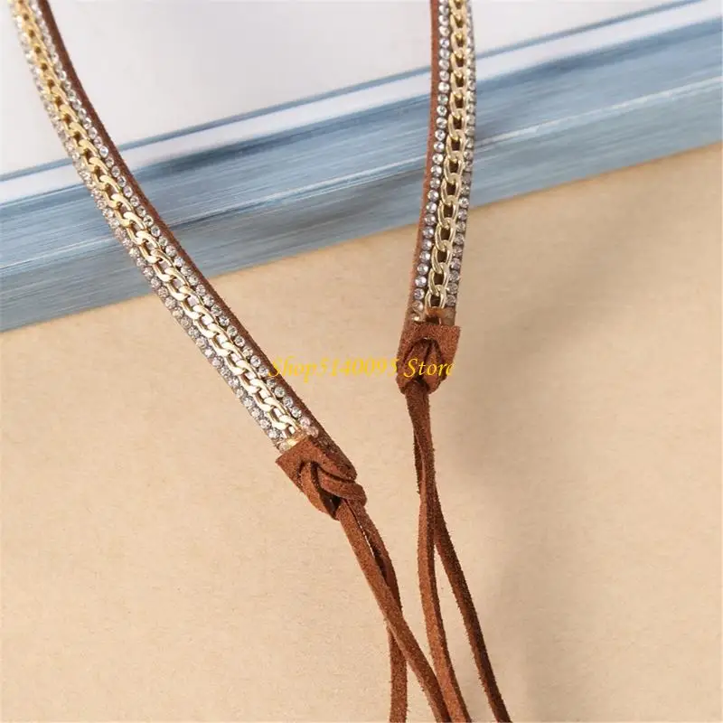 

DXAE Rhinestones Cowboy Hat Bands for Fedoras and Panama Styles Travel Accessory