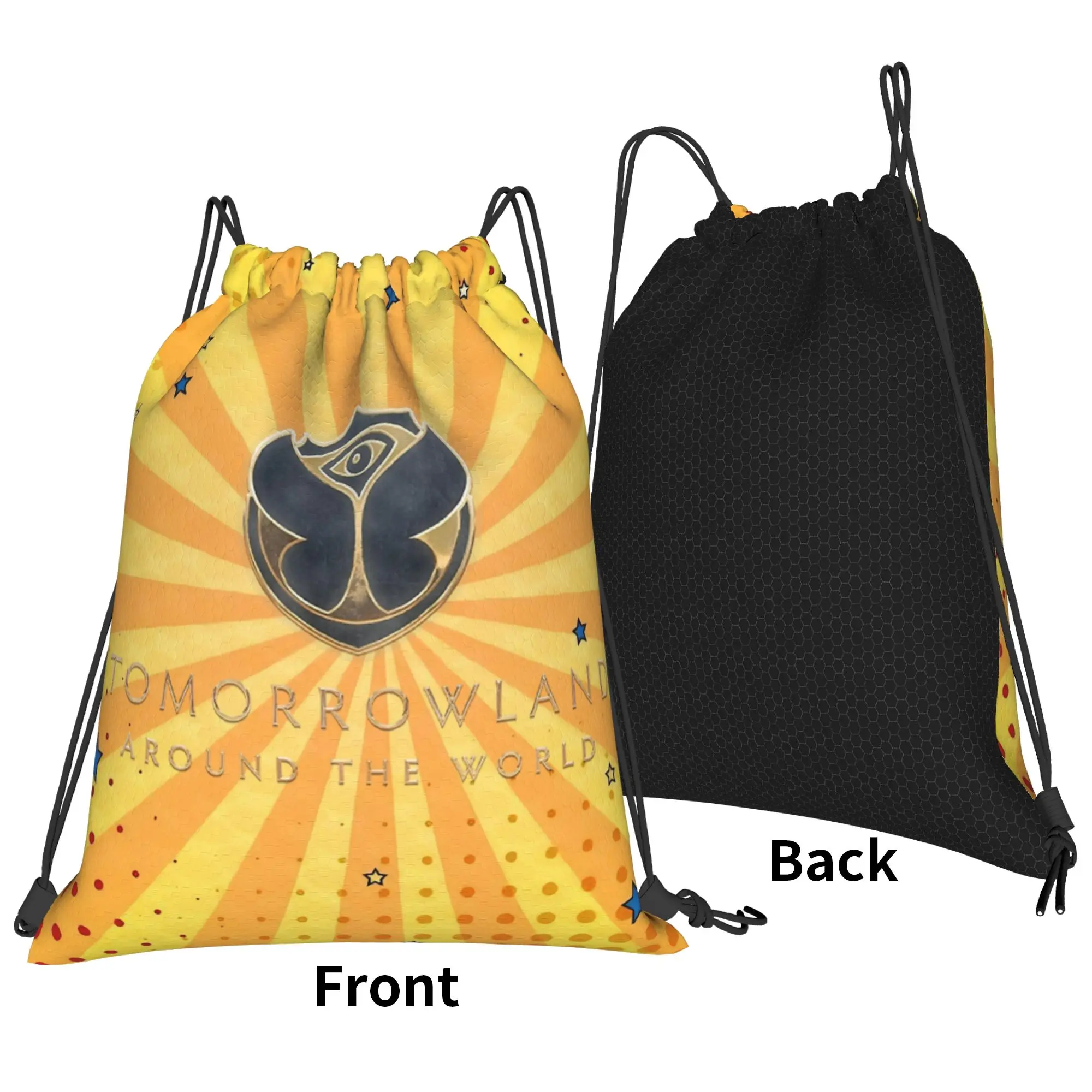 Tomorrowlands Festival Music Drawstring Bags Sports Backpack Gym Sackpack Water Resistant  String Bags for Exercise view 2