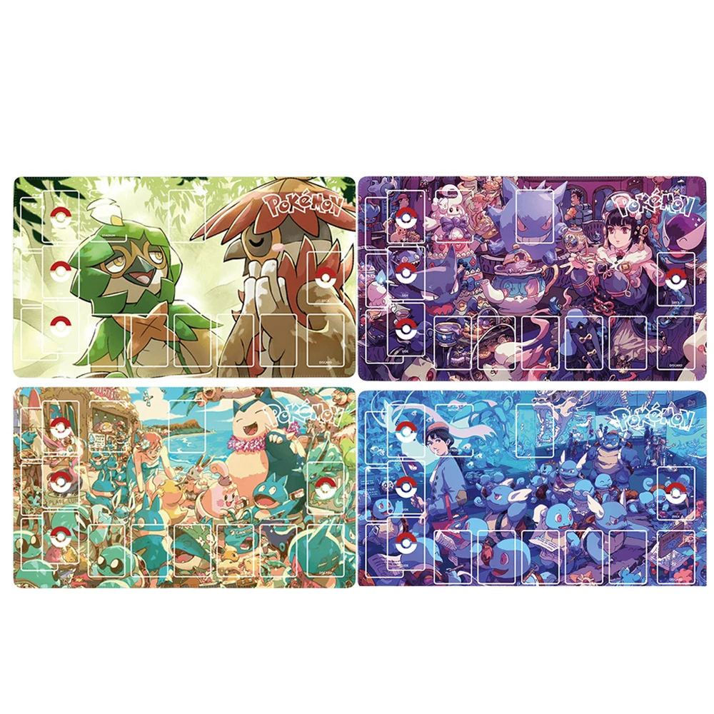 Anime Pokemon Dedicated Game Battle Card Mat Snorlax Bulbasaur 60*35cm Anti-slip Game Battle Card Mat Anime Collection Card