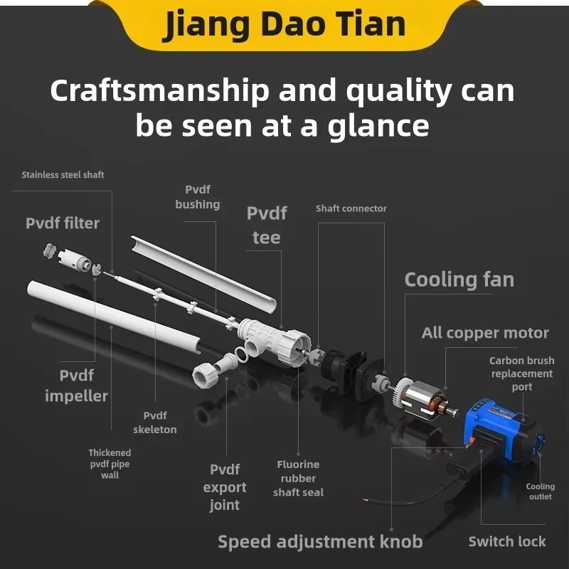 Pompe di trasferimento per pompe a vite tubolari elettriche PVDF da 1800 W 220 V per tamburo di olio modulare corrosivo per liquidi moderatamente corrosivi