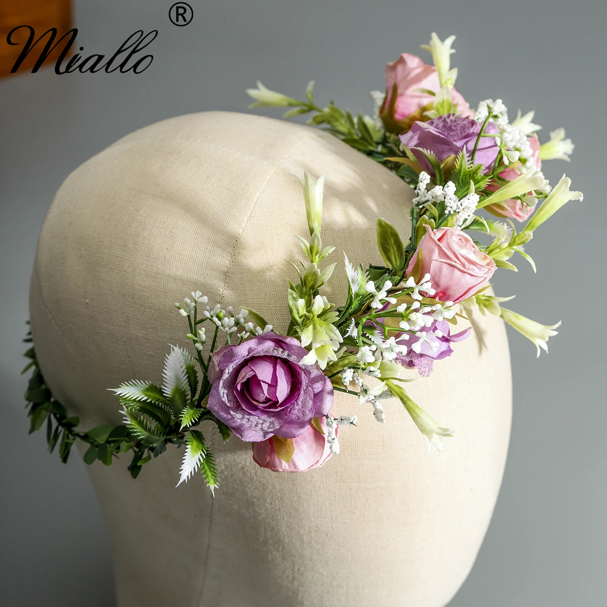 Miallo Fairy Braided Wreath Fairy Hair Vine Headband Crown Holiday Headband For Women Bridal Wedding Jewelry Headpieces