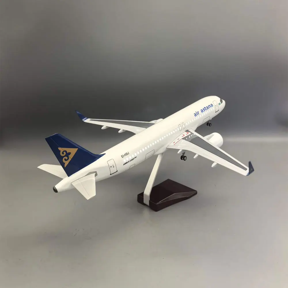 47cm Large Scale Airplanes Air Astana A320Neo Diecast Resin Model Airplanes Kit with Stand For Aviation Gift or Home Decoration