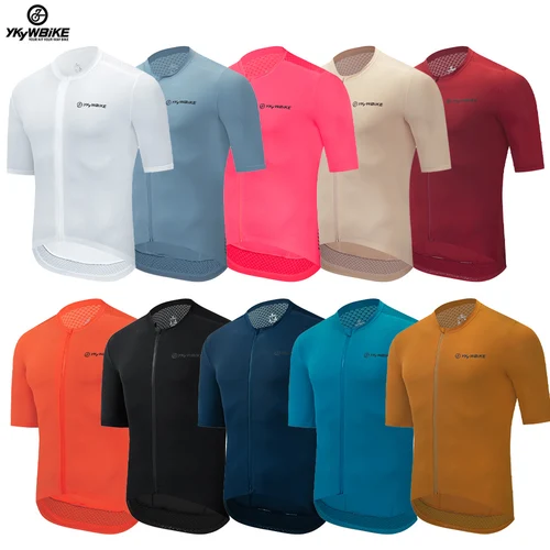 Imagen 1 del producto YKYWBIKE-ropa de bicicleta de montaña para hombre, camisetas de manga corta para equipo profesional Aero, camiseta de ciclismo de montaña de alta calidad