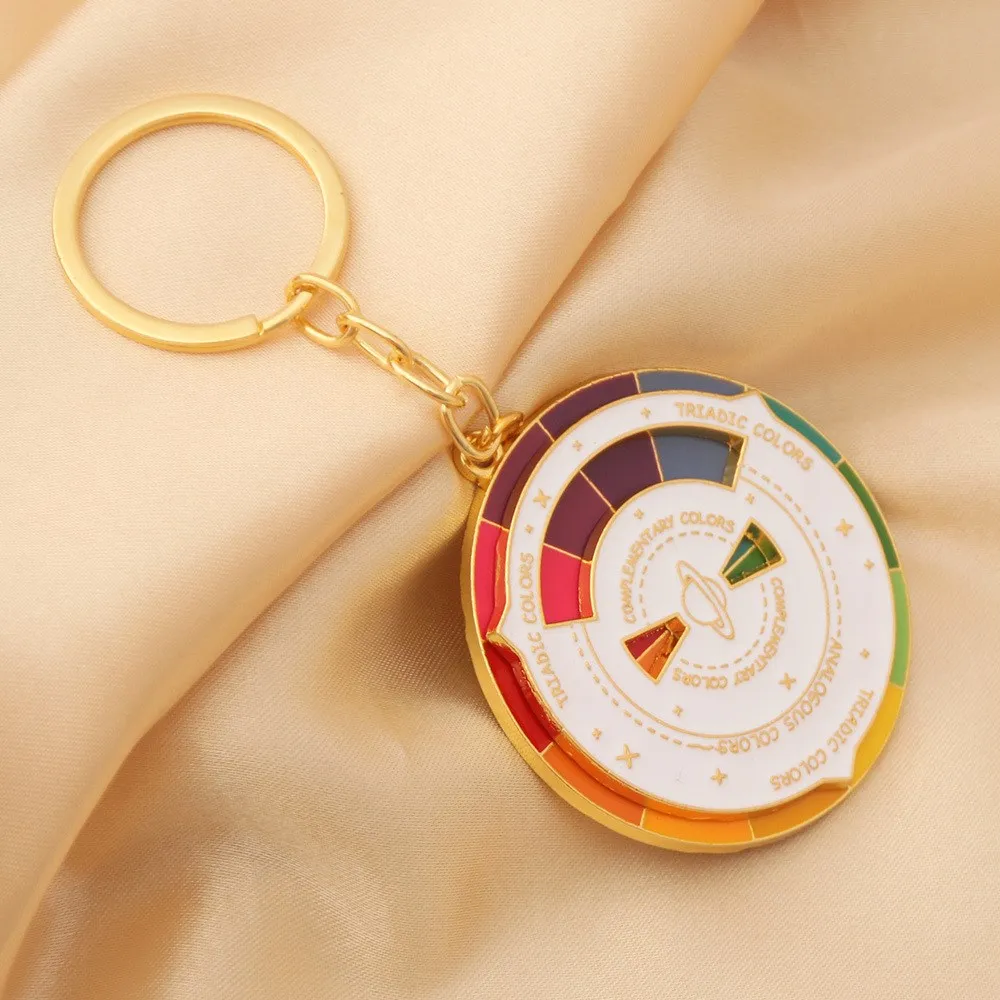 Color Wheel Keychain Social Mood Brooch Couple Badge Artist Gift Keychains for Backpack Hats Pins Boards Trendy Gifts