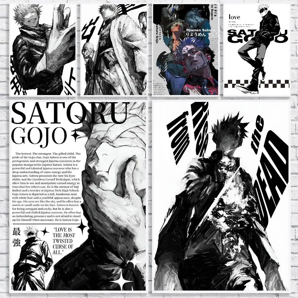 Anime SaT-oru Gojo Popular Anime Posters Artwork Home Decor Minimalist Aesthetic Art Gift For Fan Canvas Painting