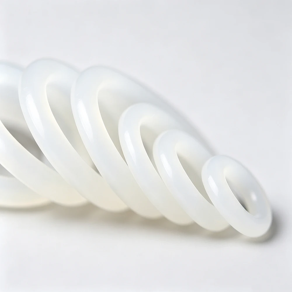 Silicone O Rings Seal Kit White Soft Positioning Bead Non-Slip Cord Stoppers for Bracelet Necklace DIY Jewelry Making Accessorie