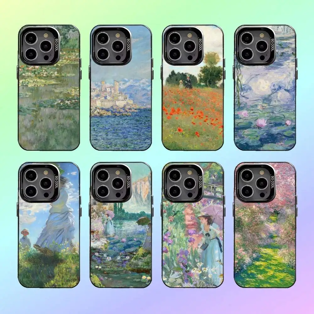 

Art M-Monet Claudes Phone Case For iPhone17,16,15,14,13,12,11 Plus,Pro Max Colorful Silver Back Phone Case