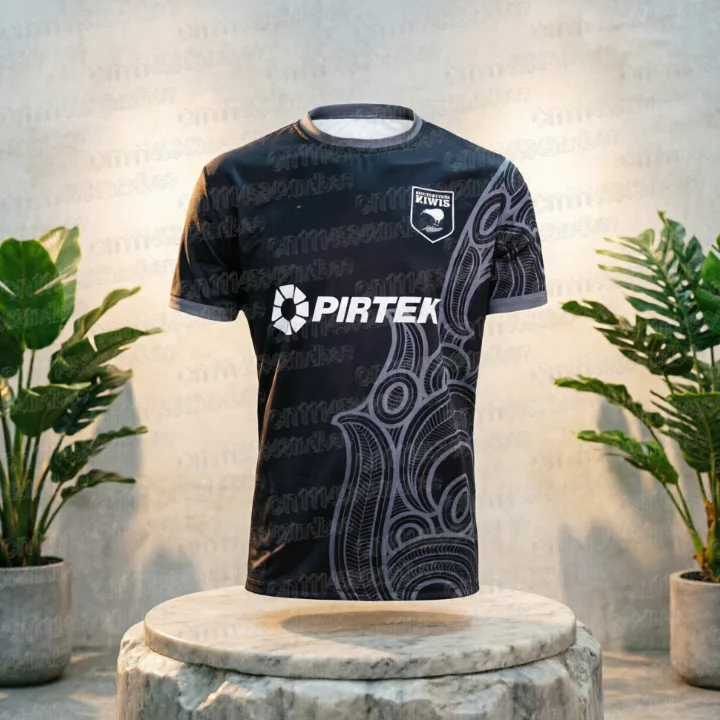 2026 Neuseeland Kiwis Heim- und Auswärts-Trainings-Rugbytrikot 2026 KIWI HOME JERSEY Familien-Partnerlook-T-Shirts Atmungsaktiv Bequem Weich – Detail 4