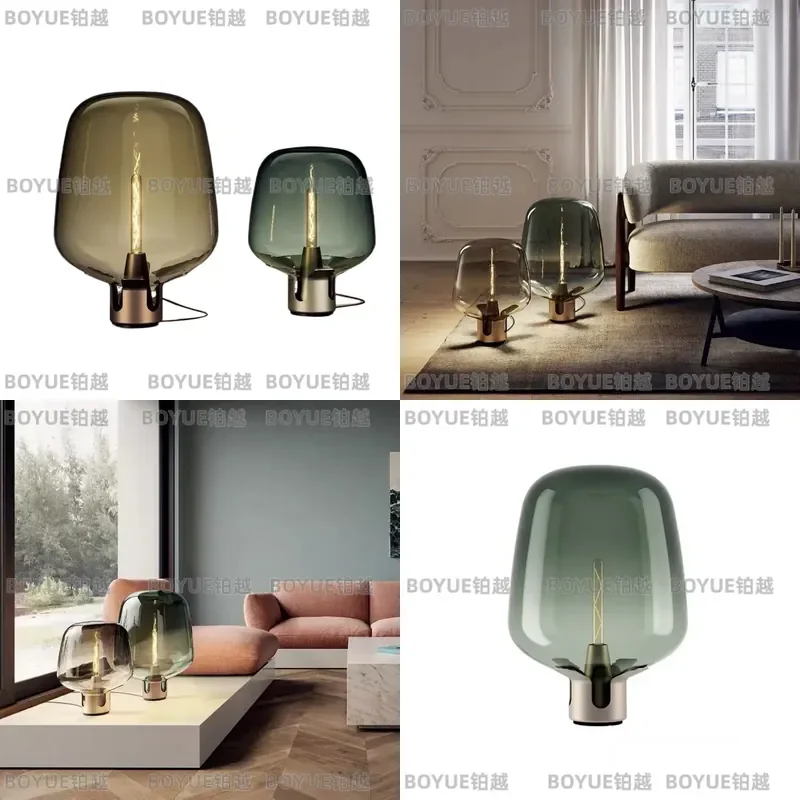 Modern Light Luxury Glass Bedside Table Lamp Creative Simple Personality Desk Light for Living Room Study Bedroom Home Decor