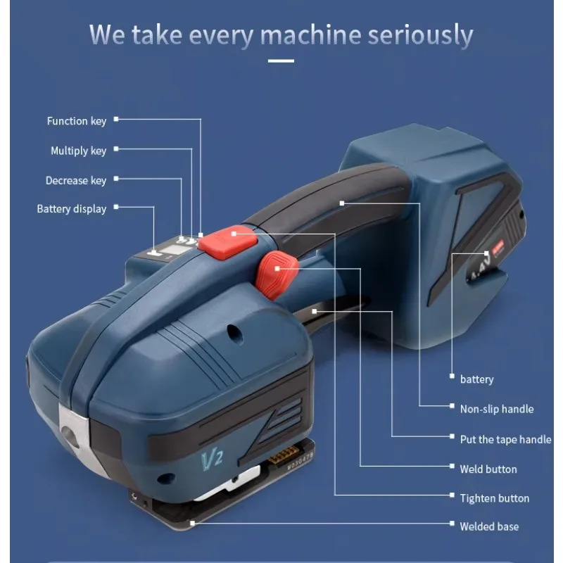 Ditu V2 المهنية زر الحرة الساخن Melting13-19 مم عرض PET / PP حزام آلة الربط المحمولة