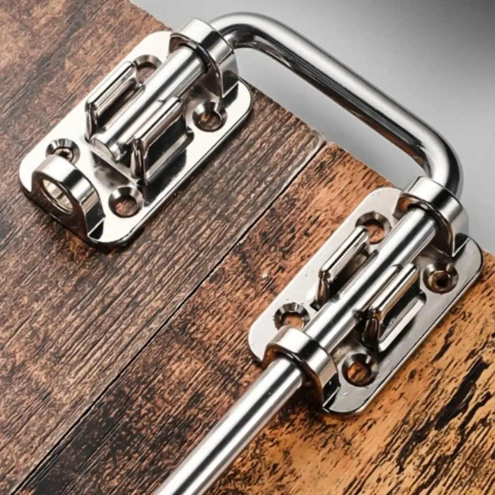 Serratura per porta senza trapano Serratura per cancello con bullone scorrevole ad angolo retto addensato Dimensioni compatte Fibbia antifurto in acciaio inossidabile da cucina