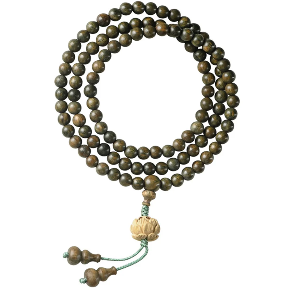

Sandalwood Bead Bracelet Wooden Rosary Wrist Wrap Multi-Use Necklace For Men Women Daily Wear Party Festival Gift