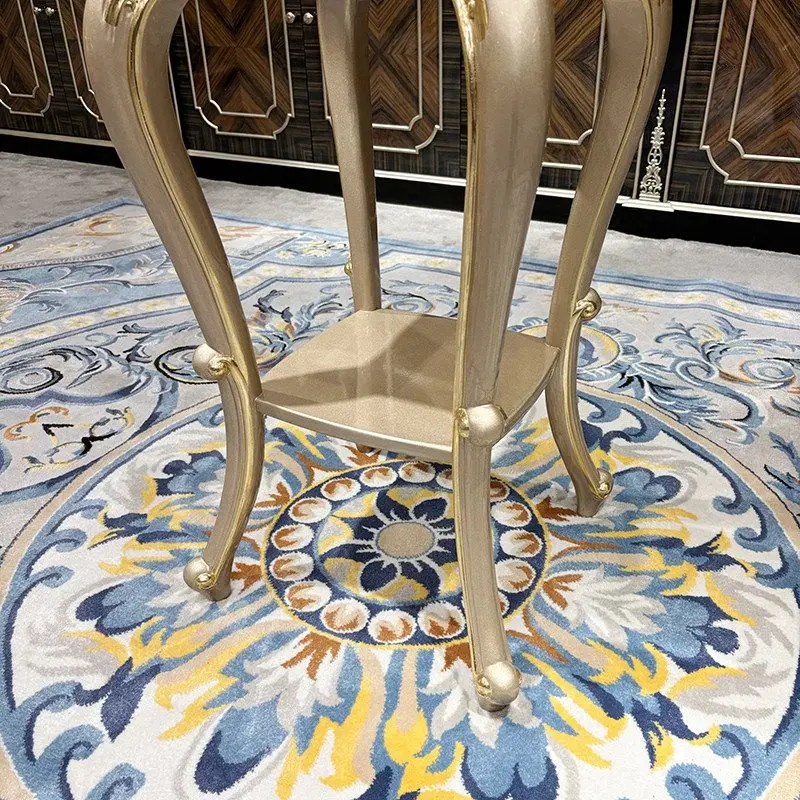 French solid wood flower stand, European court luxury carved rack floor-to-ceiling neoclassical flower pot stand furniture