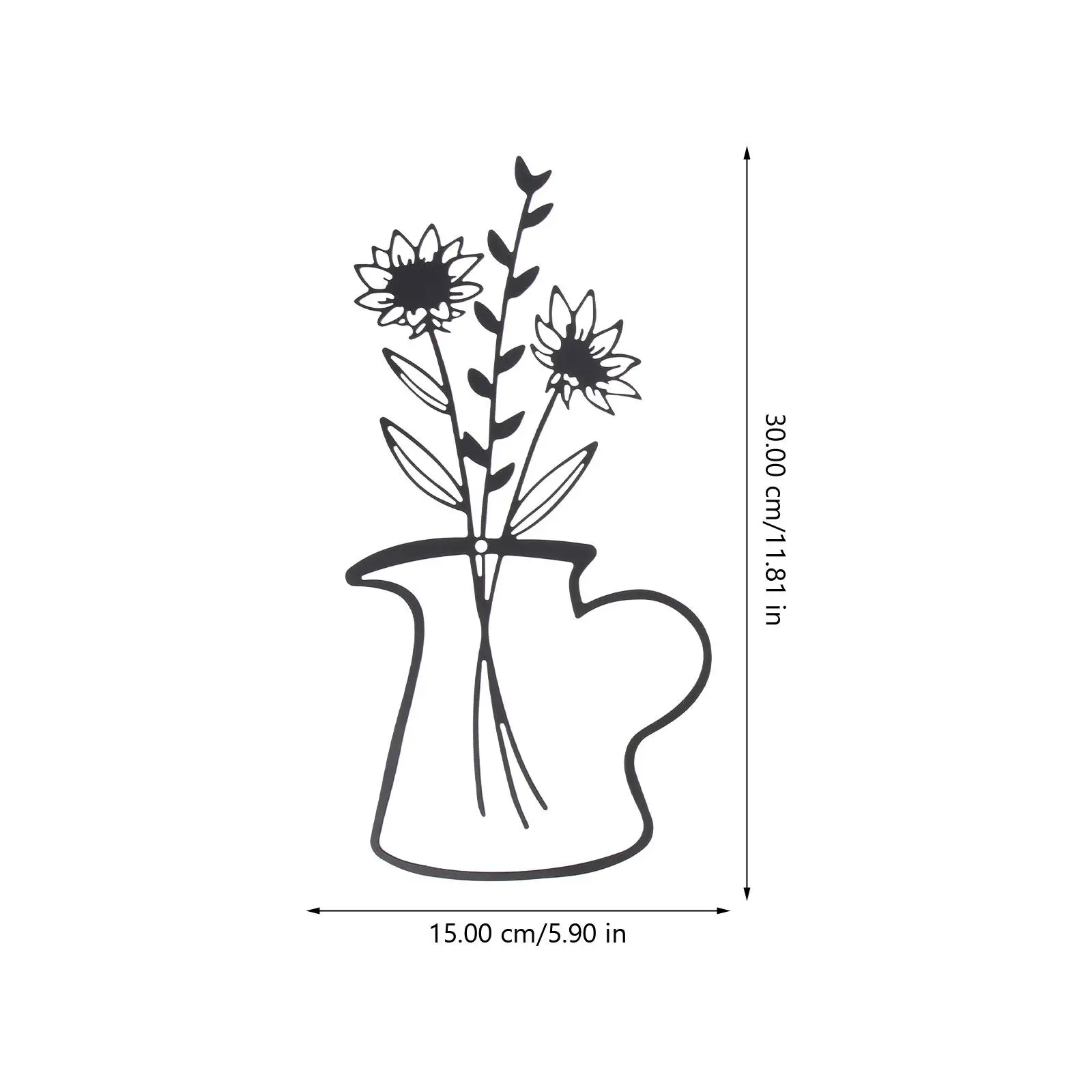 3Pcs Iron Vase Design Wall Pendant Indoor Outdoor Decor Unique Hanging Adorn for Living Room Bedroom Wall Decor