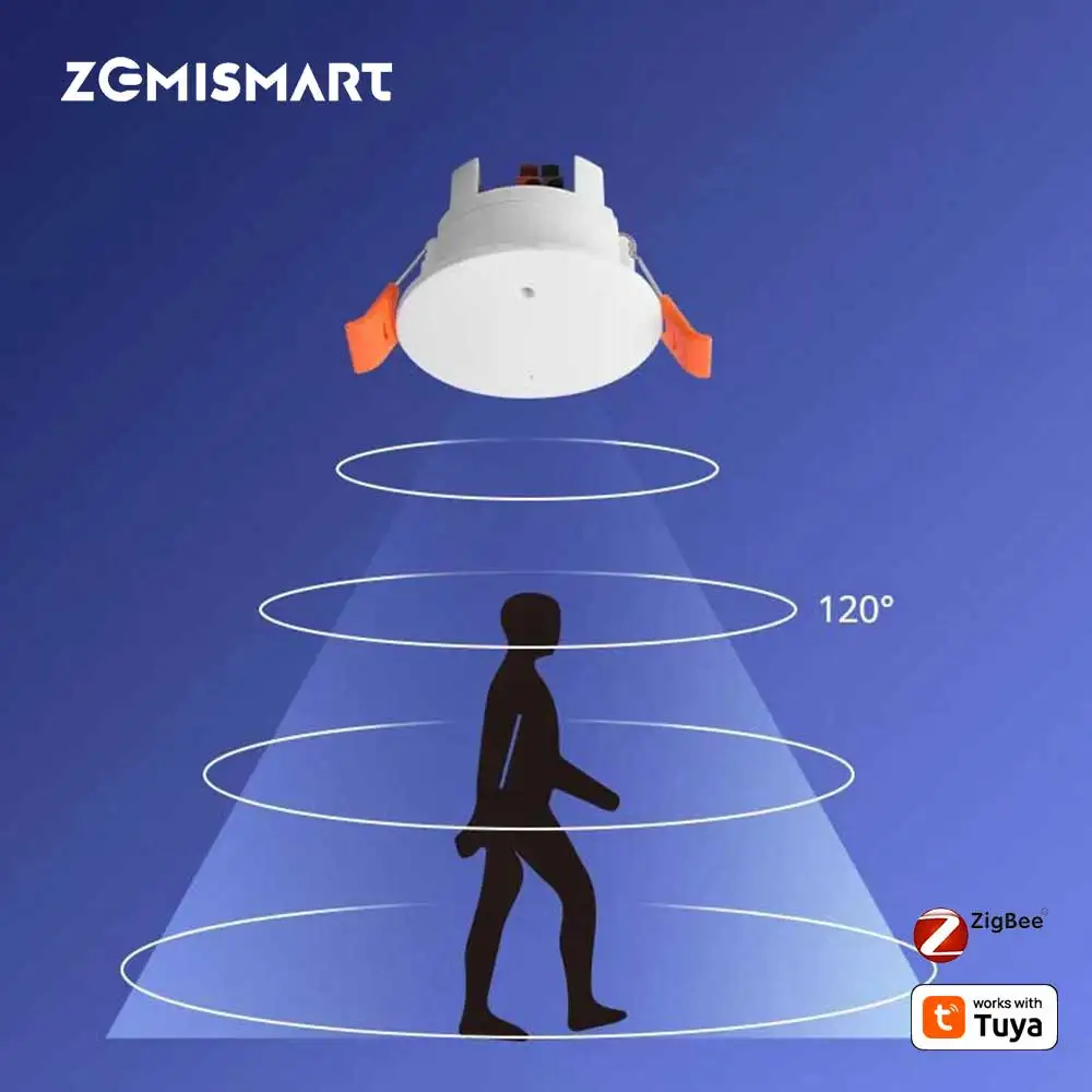 Zigbee Smart Human Presence Sensor MmWave Radar Luminance Distance Detector Montion for Home Security Automation