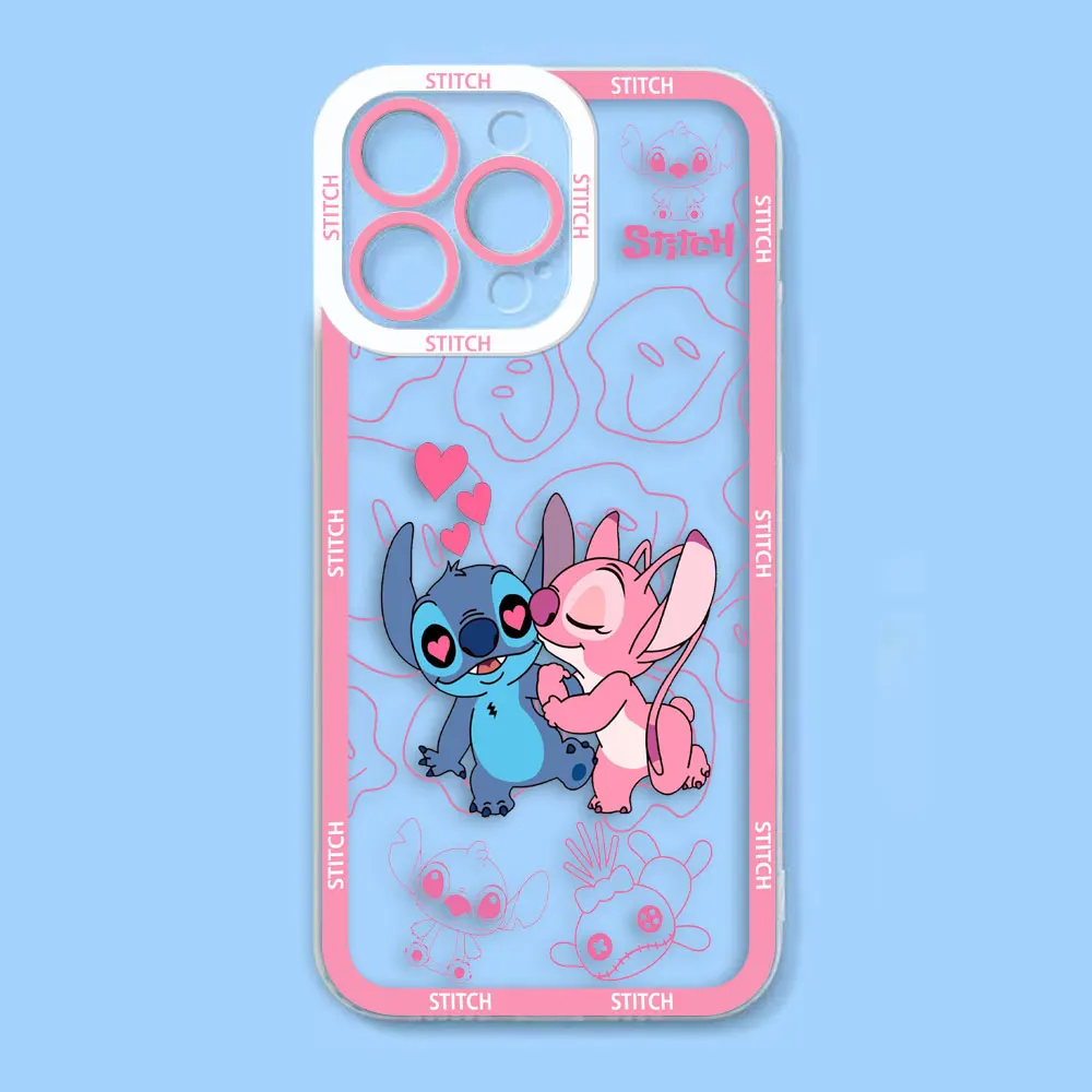 Cartoon Schattige Lilo & Stitch Clear Case Voor Vivo V20 V21 V23 V25 V27 V27e V29e Y 15S Y16 Y17 Y19 Y20 Y27 Y35 Y50 Y51 Y76 Case Shell