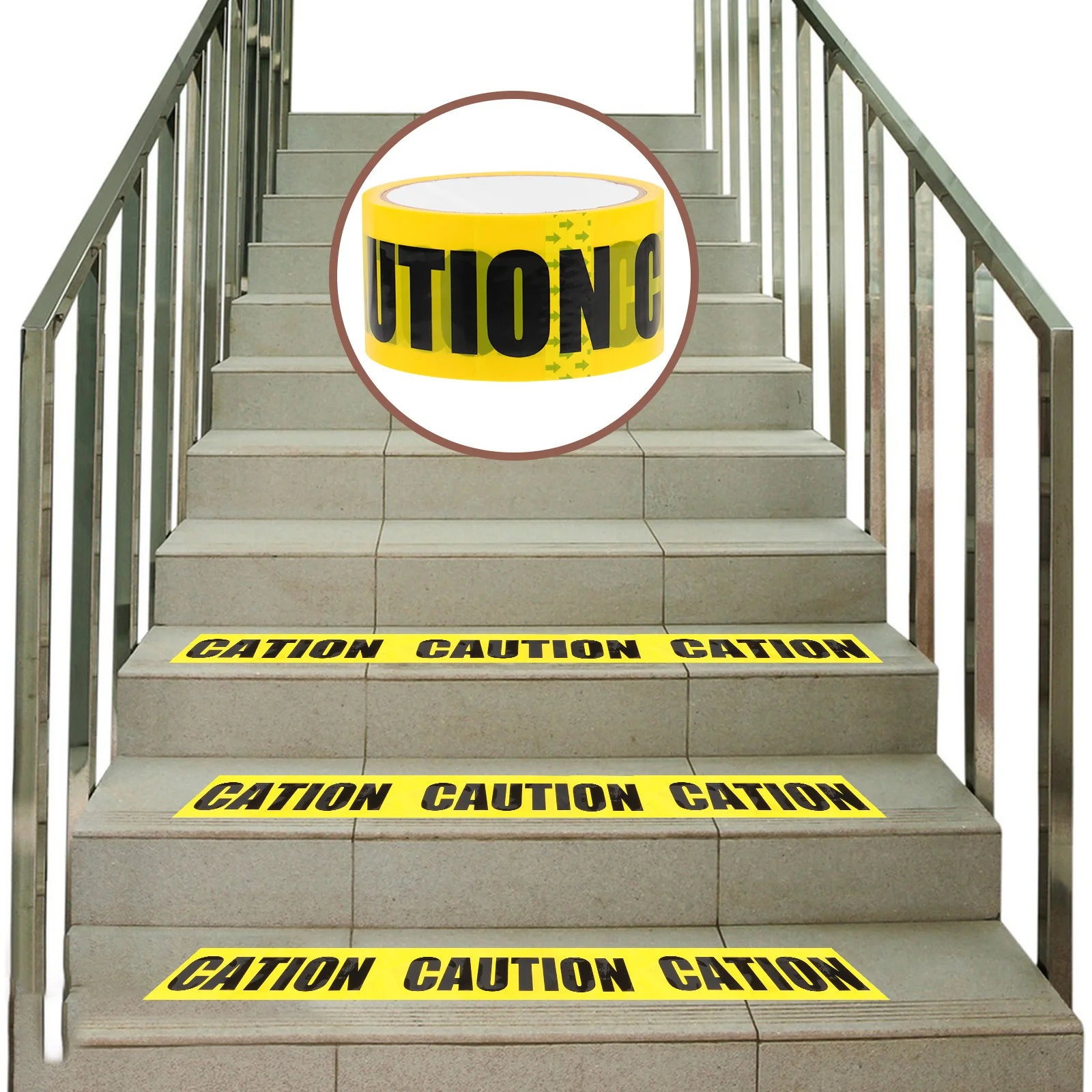 1 rol gele voorzichtigheid zwarte letters waarschuwing veiligheidstape voor slips valt antislip traphellingen vloerstickers Halloween decor