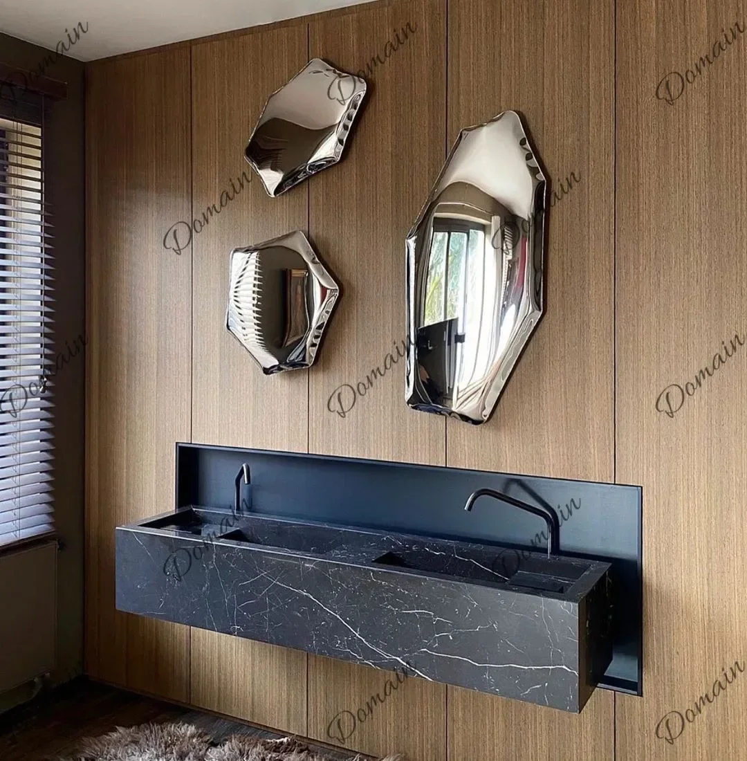 G K X46 Modern Light Luxury Stainless Steel Mirror Designer Irregular Full-body Mirror Wall-mounted Special-shaped Decorative Mi