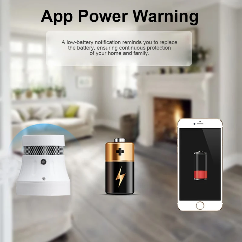 CORUI Tuya Wifi/Zigbee Smart Smoke Detector Security Alarm System Smart Life/tuya App Smoke Alarm Fire Security Protection